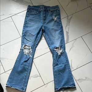 American Eagle Outfitters Blue Flare Wide Leg Jeans